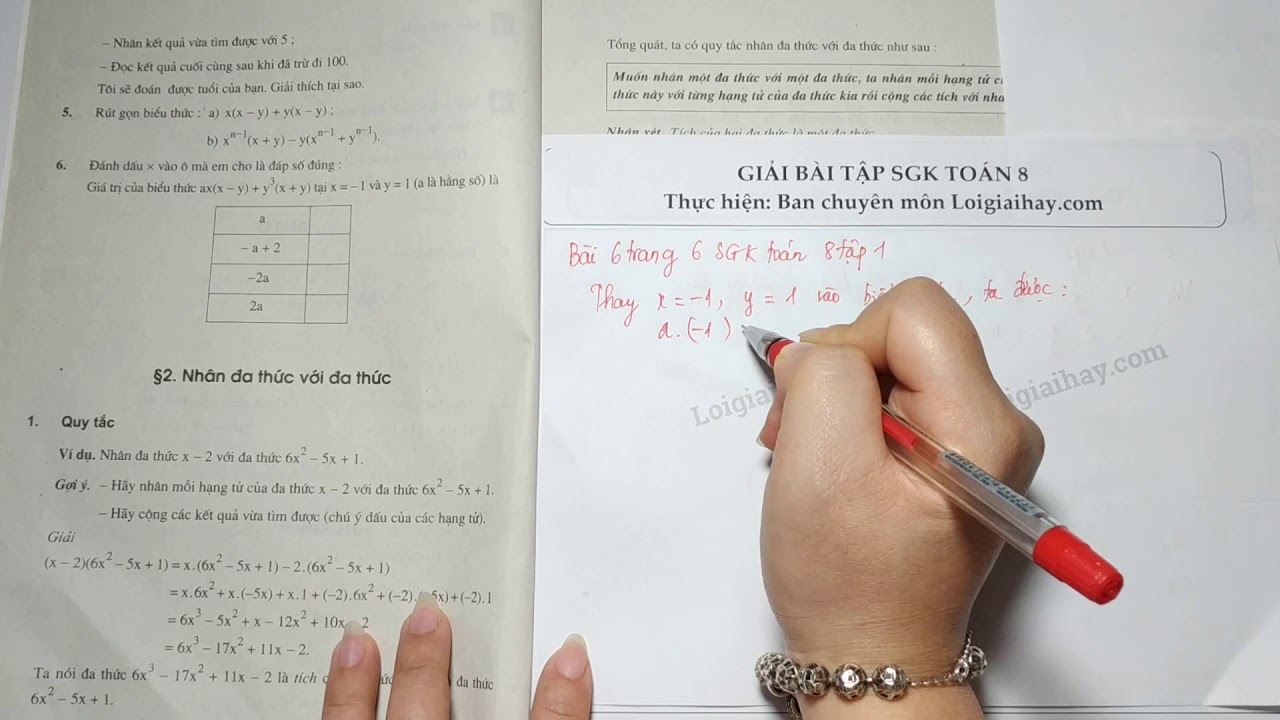 Giải bài 6 trang 6 SGK toán 8 tập 1 - youtube