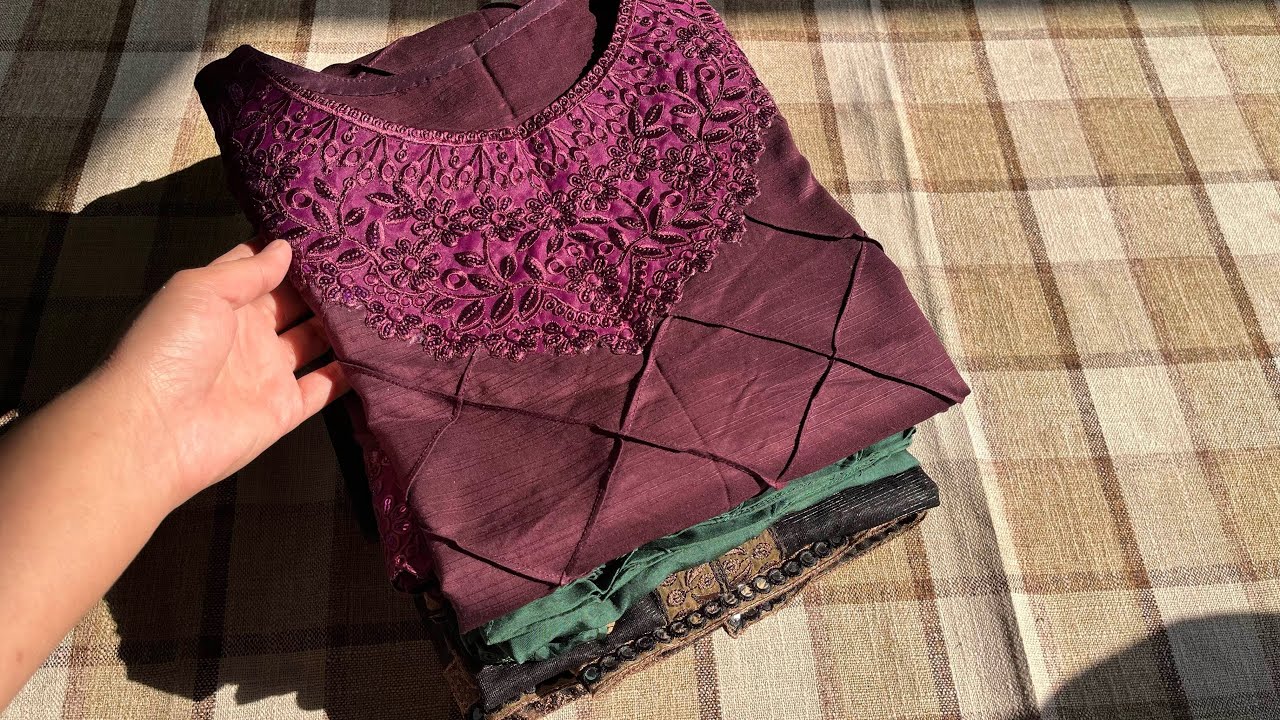 New designs for winter dresses||New patch designs with pintex#neckdesign#newdressdesign2025#winter