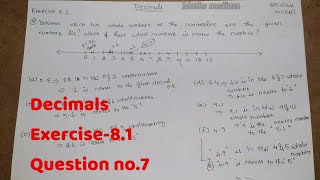 Exercise-8.1 Question no.7-Decimals-6th class/ncert