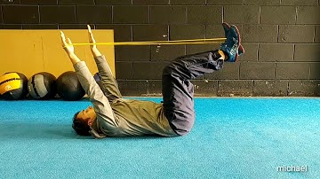 Dead bug with resistance band