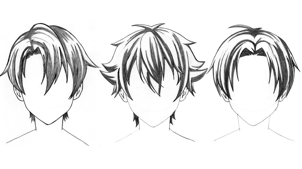 3 Hairstyle To Draw Anime Hair Boy  How To Drawing Anime Tutorial  YouTube