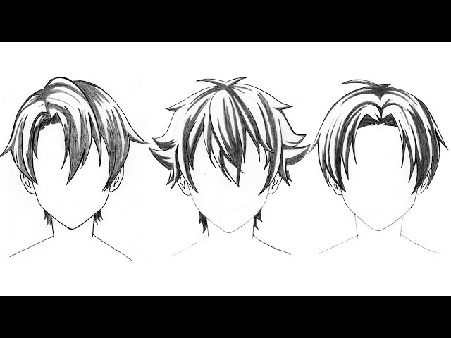 3 Hairstyle To Draw Anime Hair Boy - How To Drawing Anime Tutorial - YouTube