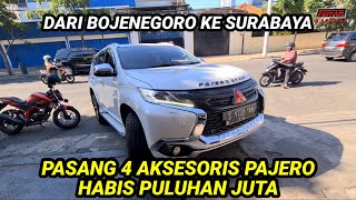 4 item aksesoris yang terpasang di mobil pajero diatas diantaranya :
1. 2din model tesla 12" 2. headrest clip on android 11.6" 3. karpet 5d
4. power back doo...