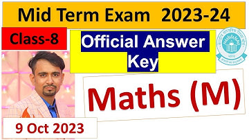 class 8th maths paper solution 2023 / 2023-24 midterm paper exam ll morning shift maths answer key