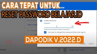 CARA YANG TEPAT RESET AKUN BELAJAR.ID