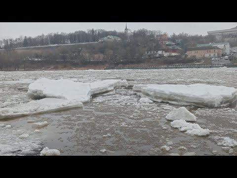 Видео: Калуга, ледоход, активная фаза, март 2024