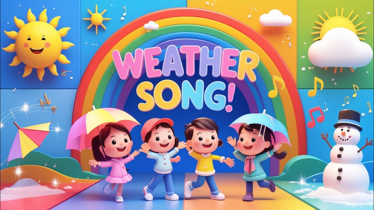 🎶 Weather Song for Kids | Learn About Sunny, Rainy, Snowy & Windy Days ...