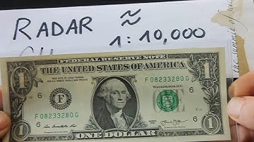 Fancy Serial Number Rare Radar One Dollar Note CU