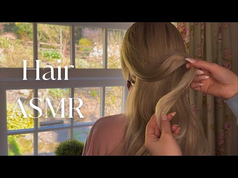 ASMR Whispered Hair Play | Light & Slow Hair Handling with Garden Bird Sounds