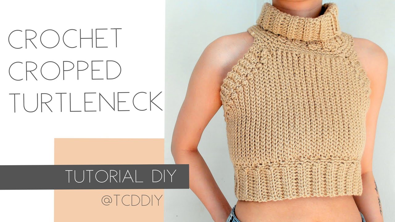 Turtle Neck Crochet Lace Crop Top