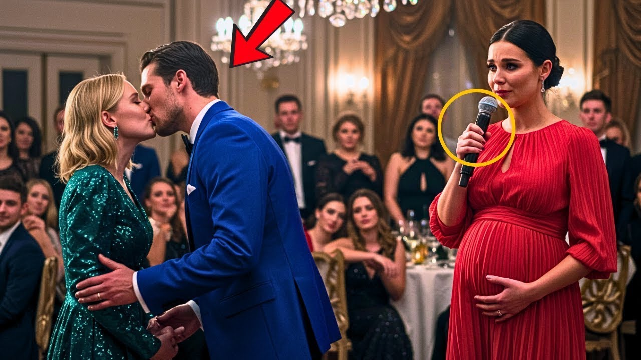 “No Gala, Amante Beija Milionário — Mas Esposa Grávida Agarra o Microfone!”