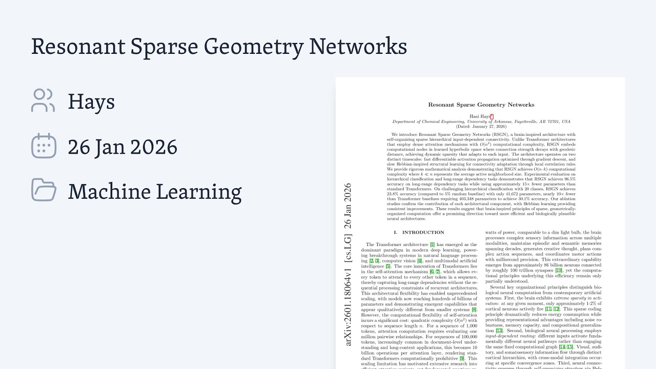 Resonant Sparse Geometry Networks