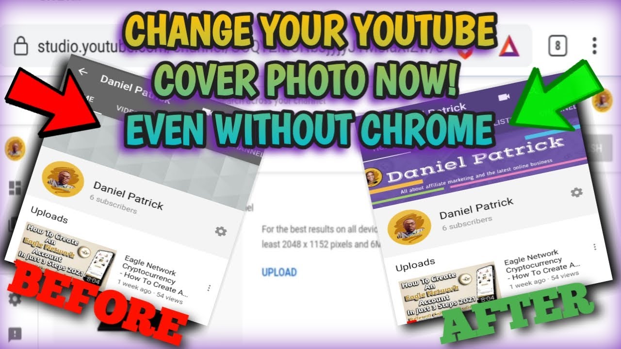 How To Change Youtube Cover Photo/Channel Art On Android And Iphone 2021 | Without Using Chrome