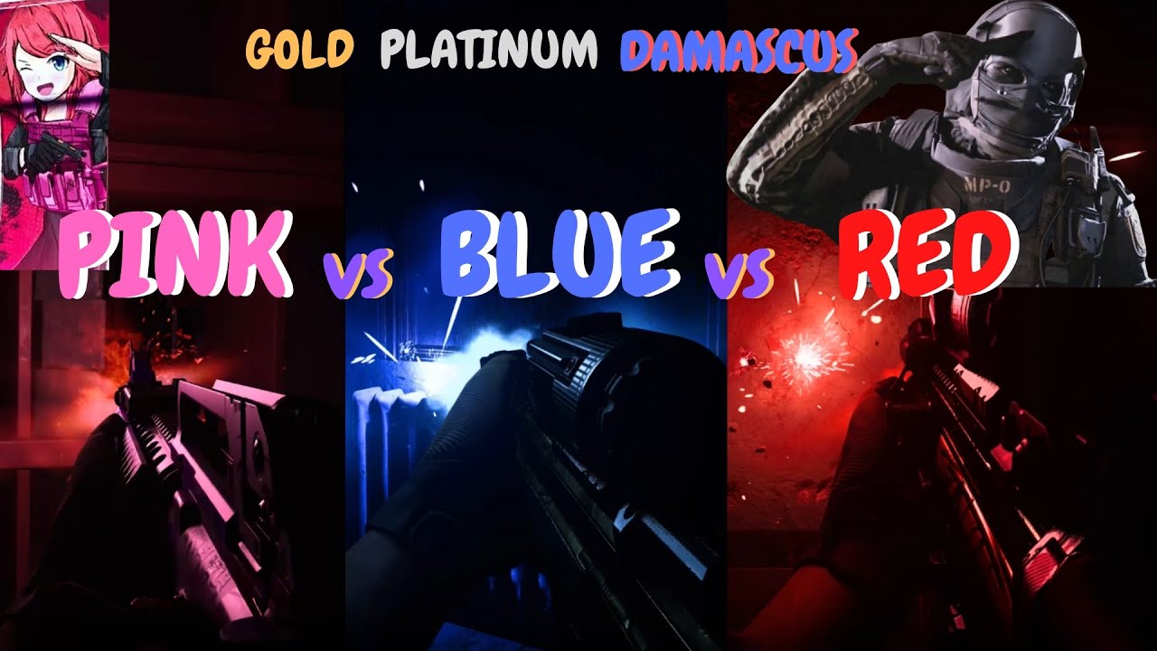 Pink vs Blue vs Red Tracers Side by Side Comparison | GOLD, PLATINUM, DAMASCUS | MW Camo Previews