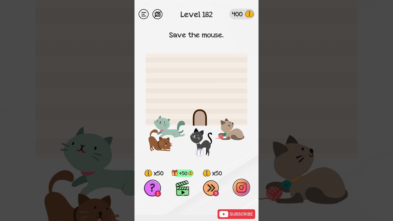 Braindom: Brain Games Test Out - Level 182 Save The Mouse Answer