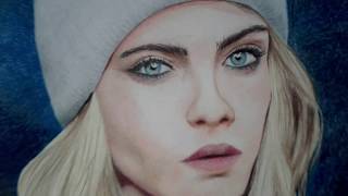 Cara Delevingne - portrait timelapse drawing