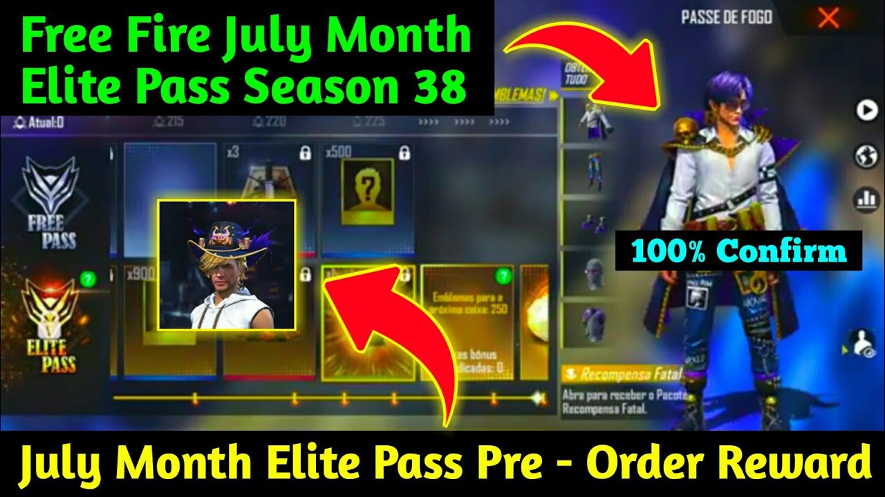 July Month Elite Pass Free Fire 2021 | July Month Elite Pass Pre Order Reward | Season 38 Elite Pass