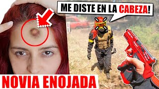 DISPARO a mi NOVIA en la CABEZA❗️😱 ▬ SE ENOJA 🤬 ▬ Yio Airsoft Gameplay