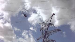 Celebrity Helicopter stringing on the Langdon to Janet Project- April 2015 Profile
