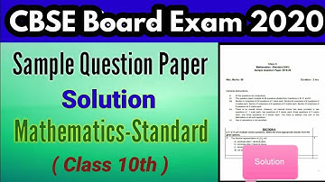 Cbse Sample Paper Class 10 2020 Solutions Mathematics-Standard (Section A)