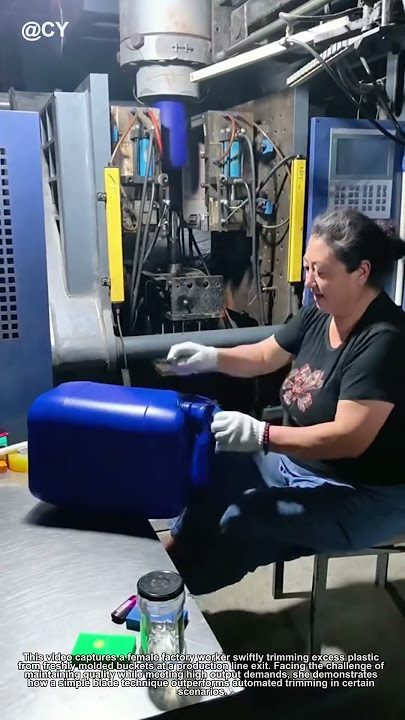 'Plastic Bucket Trimming Hack! Factory Worker's Lightning-Fast Technique | Manufacturing Skills'