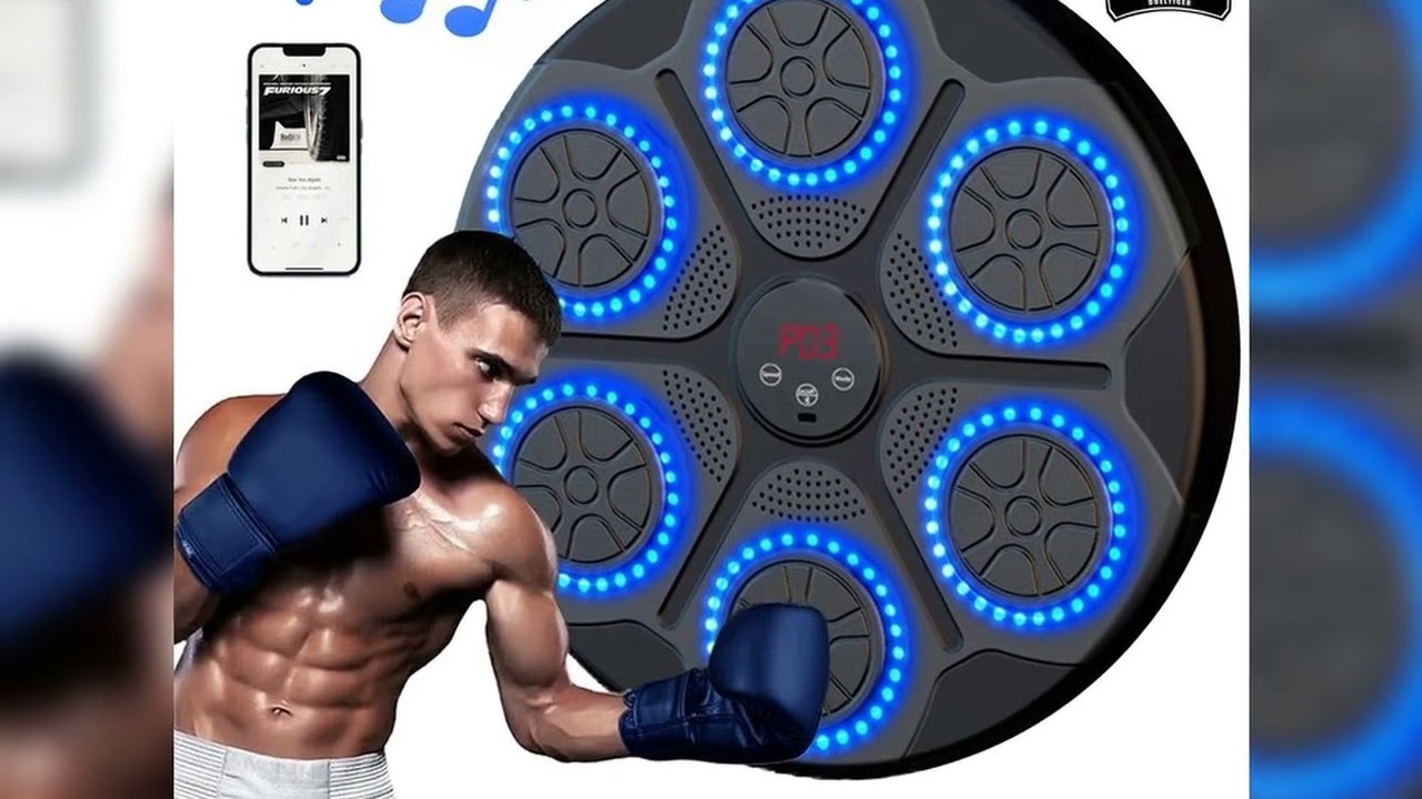 A must-have product! New Music Boxing Machine Smart Bluetooth Wall Mounted Music Boxing Trainer Gy