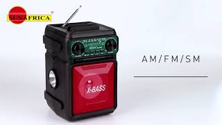 Sun Africa Bluetooth Speaker With Usbtfauxmicdc5V Amfmsw