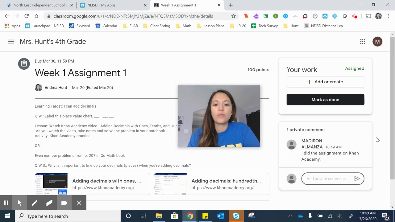 How to create a Google Doc for a Classroom Assignment - YouTube