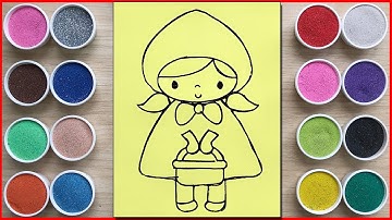 Tô màu tranh cát cô bé quàng khăn đỏ đáng yêu -Sand painting Little red riding hood(ChimXinhchannel)