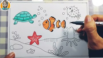 Đại dương trong mắt em - vẽ những con vật dưới đại dương - mĩ thuật lớp 2 - KC art 3