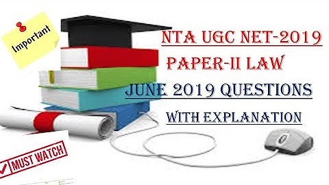 NTA UGC NET PAPER-II LAW II JUNE 2019 QUESTION PAPER SOLUTION TEST SERIES -2