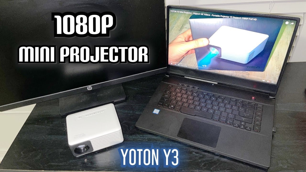 Mini Projector - 1080P Full HD Supported YOTON Portable Projector Y3 Gift  for