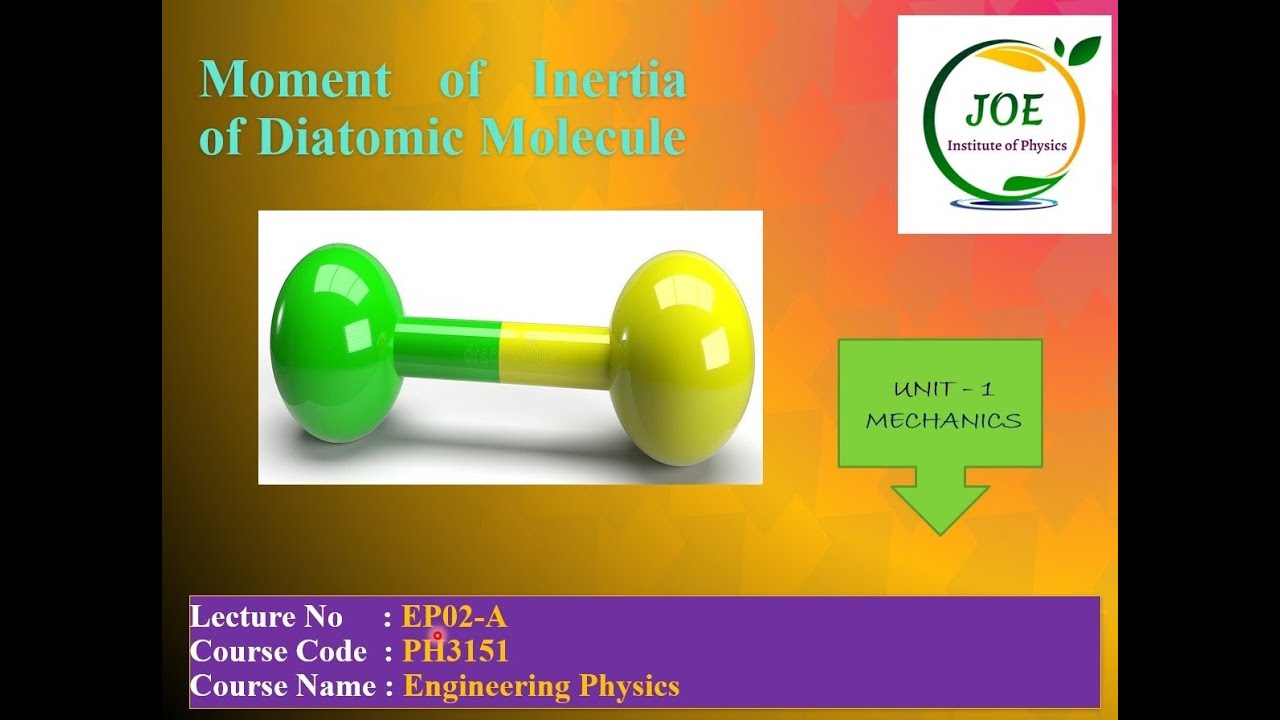 PH3151 MOMENT OF INERTIA OF DIATOMIC MOLECULE UNIT1 MECHANICS - YouTube