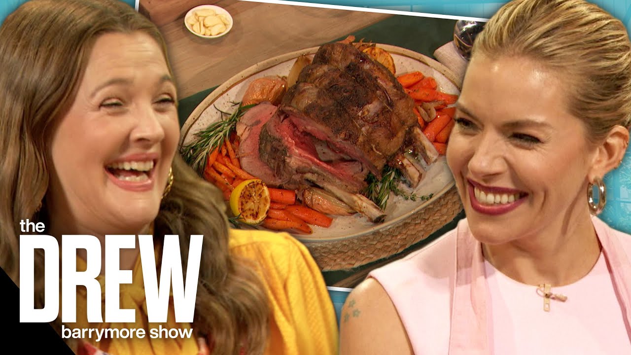 Sienna Miller Teaches Drew How to Make a Classic Roast Beef Dinner