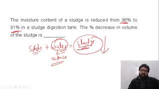 Numerical on Sludge volume reduction