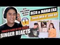 REZA DARMAWANGSA SING-OFF VS MARIA EKA (Stuck With U - Ariana Grande & Justin Bieber) | REACTION