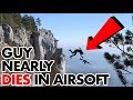 Airsoft Player falls off Cliff