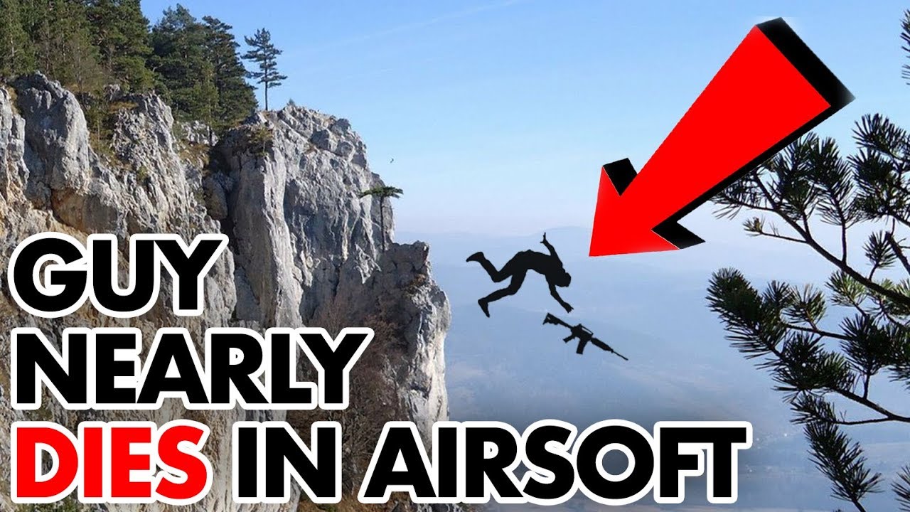 Airsoft Player falls off Cliff YouTube