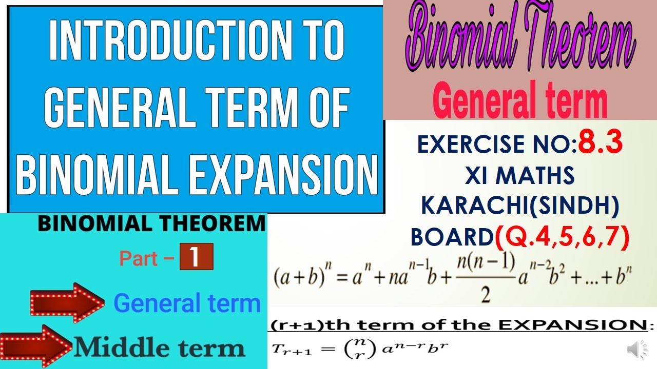 EX # 8.3#Q. 4,5,6,7# GENERAL TERM/BINOMIAL THEOREM#XI/11/FIRST YEAR ...