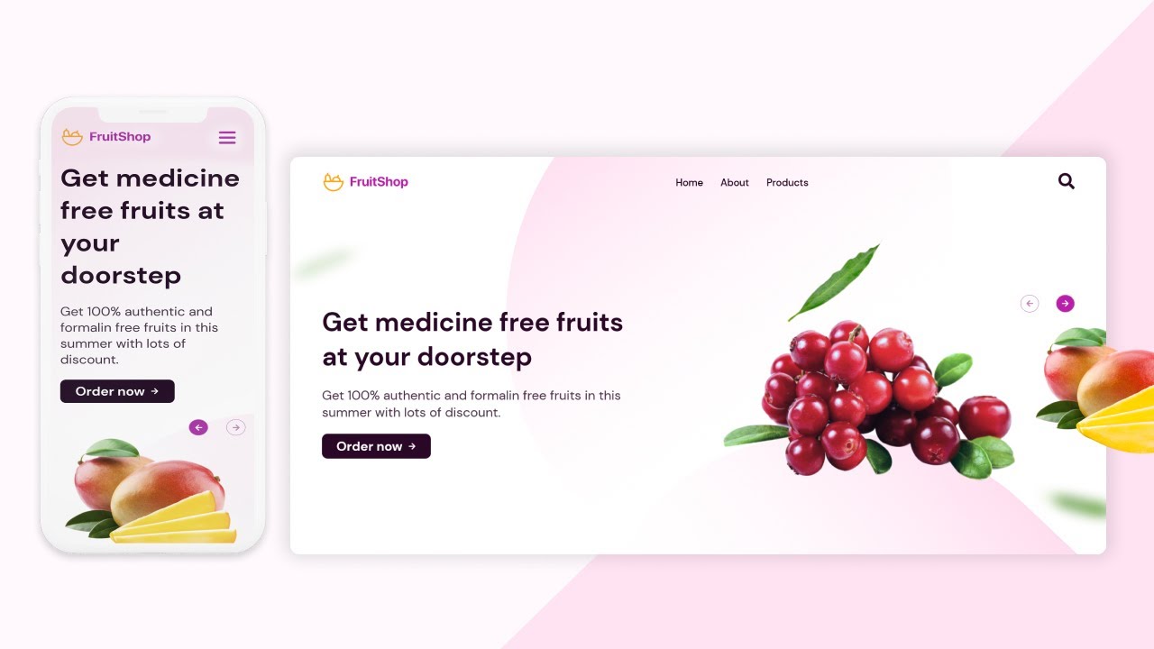 Design a Fruit Shop Hero Section with Slider using HTML, CSS & JS: A ...