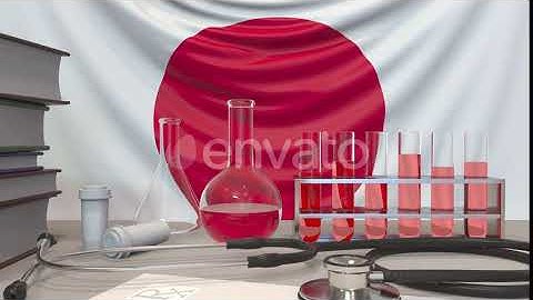 Clinic Laboratory Equipment on Japanese Flag Background | Motion Graphics - Envato elements