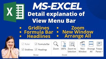 View Tab in Excel : Gridlines, Formula Bar, Headings, Zoom, New Window, Arrange All | View all Sheet