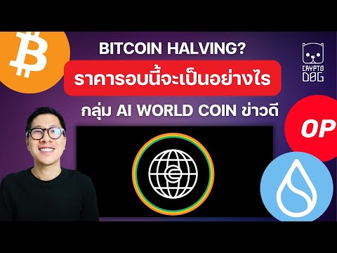 (ข่าวคริปโต)BITCOIN Halving ราคาจะยังไง? เรื่องใหญ่ WOLDCOIN กลุ่มเหรียญ AI , SUI TIKTOK