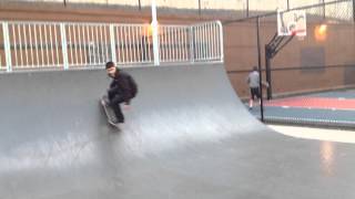 kickflip in half pipe 1