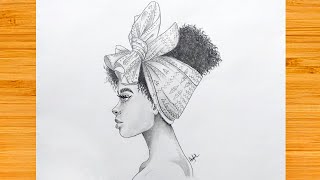 How To Draw An African Girl Easy Step By Step| Drawing African Lady