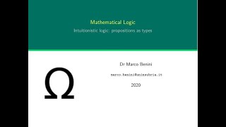 Mathematical Logic, part 6: propositions as types