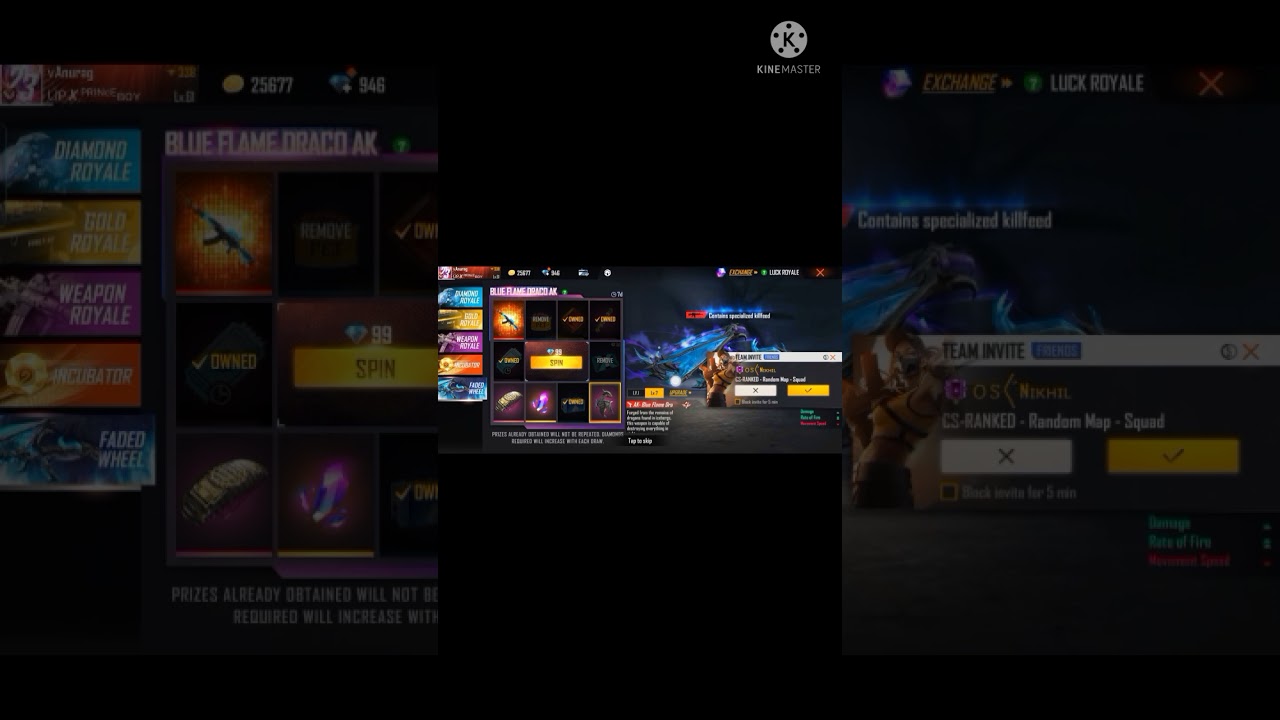 Free fire Diamond 💎 spin dragon 🐲 AK # sword Video