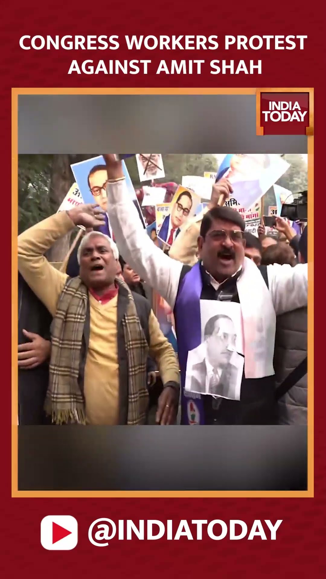 Congress Party Workers Protest Against Amit Shah Over Controversial Statement By Amit Shah #shorts