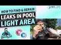 How to Find & Repair Leaks in Pool light Area #Proper Dye-Test /Butyl Tape & Epoxy Repair