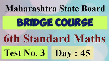 Day 45 | Test 3 bridge course class 6th maths for semi English | setu abhyas chachni 3 iyatta sahavi